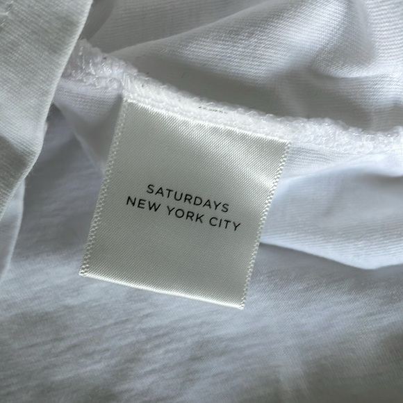 Saturdays New York City White Brand Tee Tshirt NY Script men size M - Picture 5 of 12